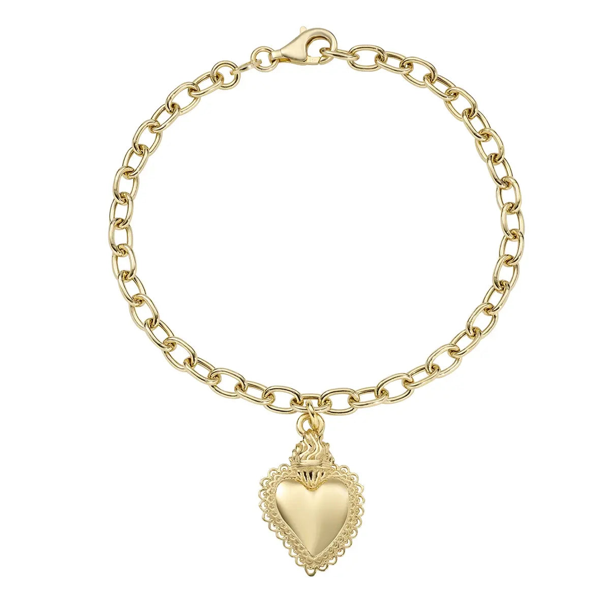 Amen Bracciale Charm con Sacro Cuore Dorato
