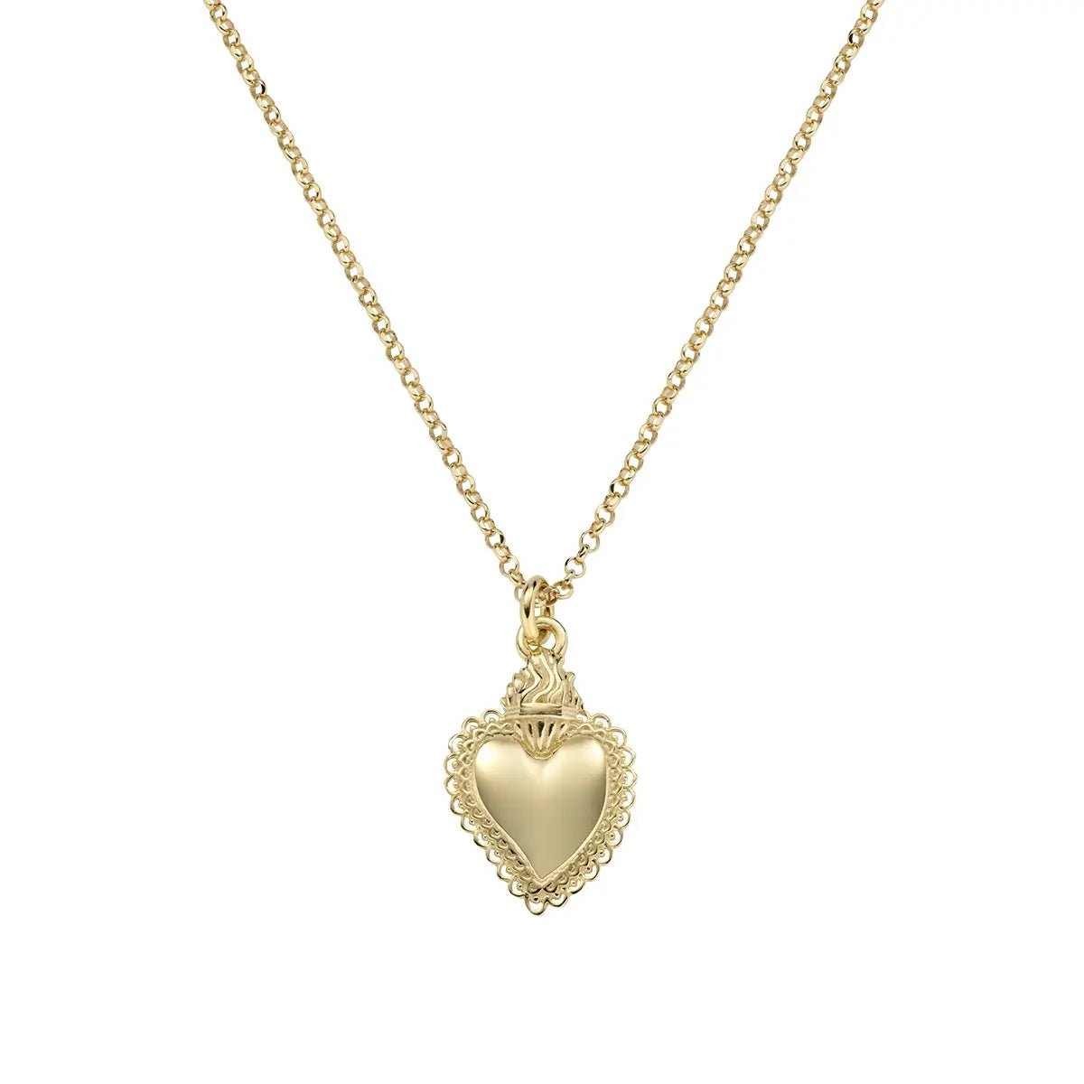 Amen Collana con Mini Pendente Sacro Cuore Dorato