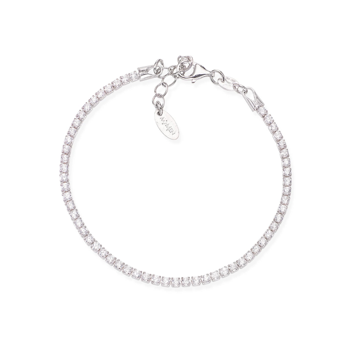 Amen Bracciale Tennis Rodio Zirconi Bianchi