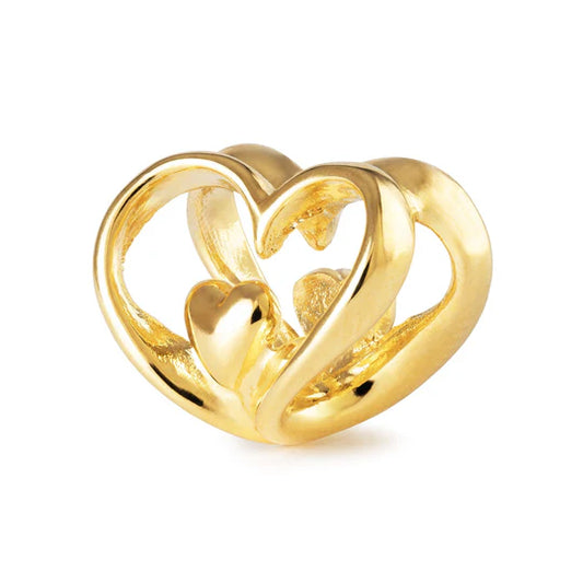 Trollbeads Cuore a cuore, placcato oro
